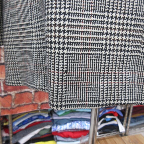 42 R-100% WOOL SPORT COAT BLACK & CREAM GLEN PLAID / HOUNDSTOOTH - Picture 10 of 10